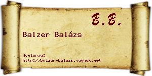 Balzer Balázs névjegykártya